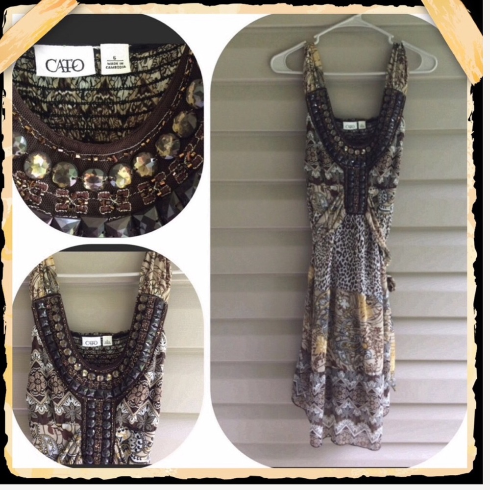 Georgeous Cato Brown Sequined Dress